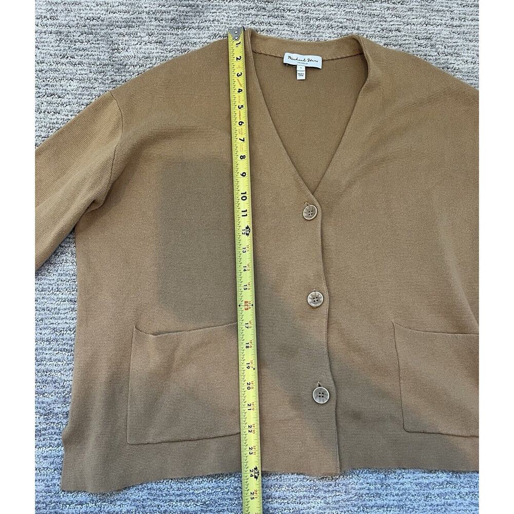 Michael Stars Milano Button Up V-Neck Dolman Cardigan Sweater Tan Size S - Picture 5 of 7